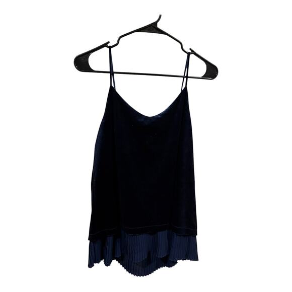 NWT Rose + Olive Womens Size Small Tank Top Navy Blue‎ Velvet Layered - Picture 5 of 8